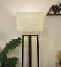 Blender Wooden Floor Lamp with Jute Shade & Brown Base 
