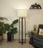 Blender Wooden Floor Lamp with Jute Shade & Brown Base 