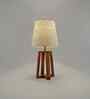 Blender Wooden Table Lamp with Jute Shade & Brown Base