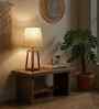 Blender Wooden Table Lamp with Jute Shade & Brown Base