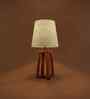Blender Wooden Table Lamp with Jute Shade & Brown Base