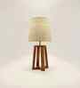 Blender Wooden Table Lamp with Jute Shade & Brown Base