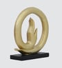 Blessing Mudra Sculpture with Golden Finish & Resin Material Table D cor
