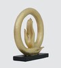 Blessing Mudra Sculpture with Golden Finish & Resin Material Table D cor