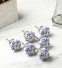 Bleu Flora Knob set of 6