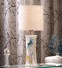 Centaur Beige Fabric Shade Night Lamp With Marble Base