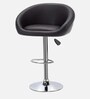 Bling Leatherette Bar Stool In Black Colour With Swivel