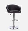 Bling Leatherette Bar Stool In Black Colour With Swivel