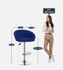 Bling High Counter Adjustable Bar Stool in Blue