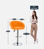 Bling High Counter Adjustable Bar Stool in Orange