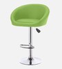 Bling Leatherette Bar Stool In Green Colour With Swivel