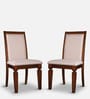 Bliss Solid Wood Dining Chair In Beige Colour (Set Of 2)