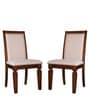 Bliss Solid Wood Dining Chair In Beige Colour (Set Of 2)