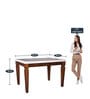 Bliss Marble Top 4 Seater Dining Table with Inlay in Beige Colour