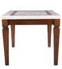 Bliss Marble Top 4 Seater Dining Table with Inlay in Beige Colour