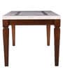 Bliss Solid Wood 6 Seater Dining Table in Beige Finish with Marble Top