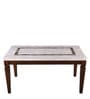 Bliss Solid Wood 6 Seater Dining Table in Beige Finish with Marble Top