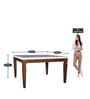 Bliss Marble Top 8 Seater Dining Table with Inlay in Beige Colour