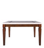 Bliss Marble Top 8 Seater Dining Table with Inlay in Beige Colour