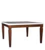 Bliss Marble Top 8 Seater Dining Table with Inlay in Beige Colour