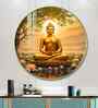 Blissful Buddha With Lotus Petal Acrylic Round Wall Art
