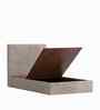 Block Design Boucle Kids Toddler Bed With Box Storage In Light Brown Colour