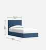 Block Design Boucle Kids Toddler Bed With Box Storage In Denim Blue  Colour