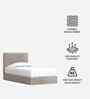 Block Design Boucle Kids Twin Bed With Box Storage In Cream Colour