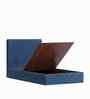 Block Design Boucle Kids Twin Bed With Box Storage In Denim Blue  Colour
