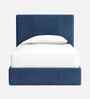 Block Design Boucle Kids Twin Bed With Box Storage In Denim Blue  Colour