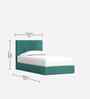 Block Design Boucle Kids Twin Bed With Box Storage In Green Colour