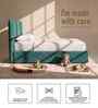 Block Design Boucle Kids Twin Bed With Box Storage In Green Colour