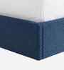 Block Design Boucle Kids Twin Bed With Hydraulic Storage In Denim Blue  Colour