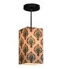 Block Print Multicolor Fabric Single Hanging Light