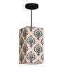 Block Print Multicolor Fabric Single Hanging Light