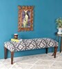 Block Printed Upholstered Bench In Multi Colour