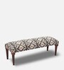 Block Printed Upholstered Bench In Multi Colour