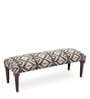 Block Printed Upholstered Bench In Multi Colour