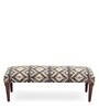 Block Printed Upholstered Bench In Multi Colour