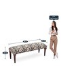 Block Printed Upholstered Bench In Multi Colour