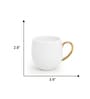 Bloom 180 ml White Porcelain Tea Cup (Set of 2)