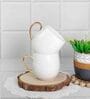 Bloom 180 ml White Porcelain Tea Cup (Set of 2)