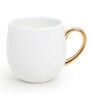 Bloom 180 ml White Porcelain Tea Cup (Set of 6)
