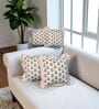 white Floral Cotton Ruffle 18x18 inches Cushion Covers Set of 4