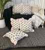 white Floral Cotton Ruffle 18x18 inches Cushion Covers Set of 5