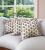 white Floral Cotton Ruffle 18x18 inches Cushion Covers Set of 3