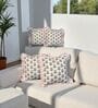 white Floral Cotton Ruffle 18x18 inches Cushion Covers Set of 4