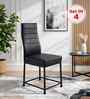 Bloom Leatherette Dining Chair In Black Colour Set Of 4