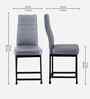 Bloom Leatherette Dining Chair In Grey Colour Set Of 4