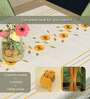 Bloom lines Embroidered Cotton Table cover ( 4 Seater  )